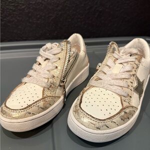 Vintage Havana Kids Sneakers in White and Gold